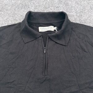 Collars and Co 1/4 Zip Polo Shirt Men's Size Small Australian Merino Wool Black